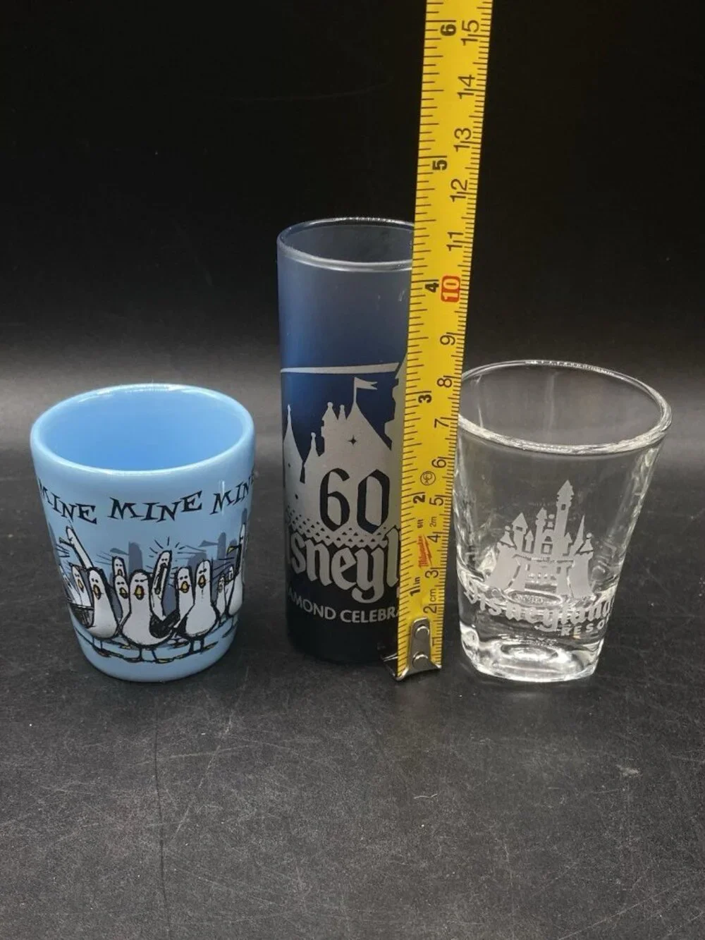 Disney 3 Shot Glasses Finding Nemo 60 Diamond Anniversary Disneyland